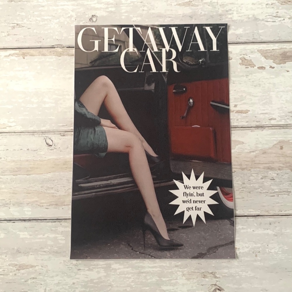 Taylor Swift Getaway Car Art Print Canvas Poster Rep Reputation Album 8x12in NEW